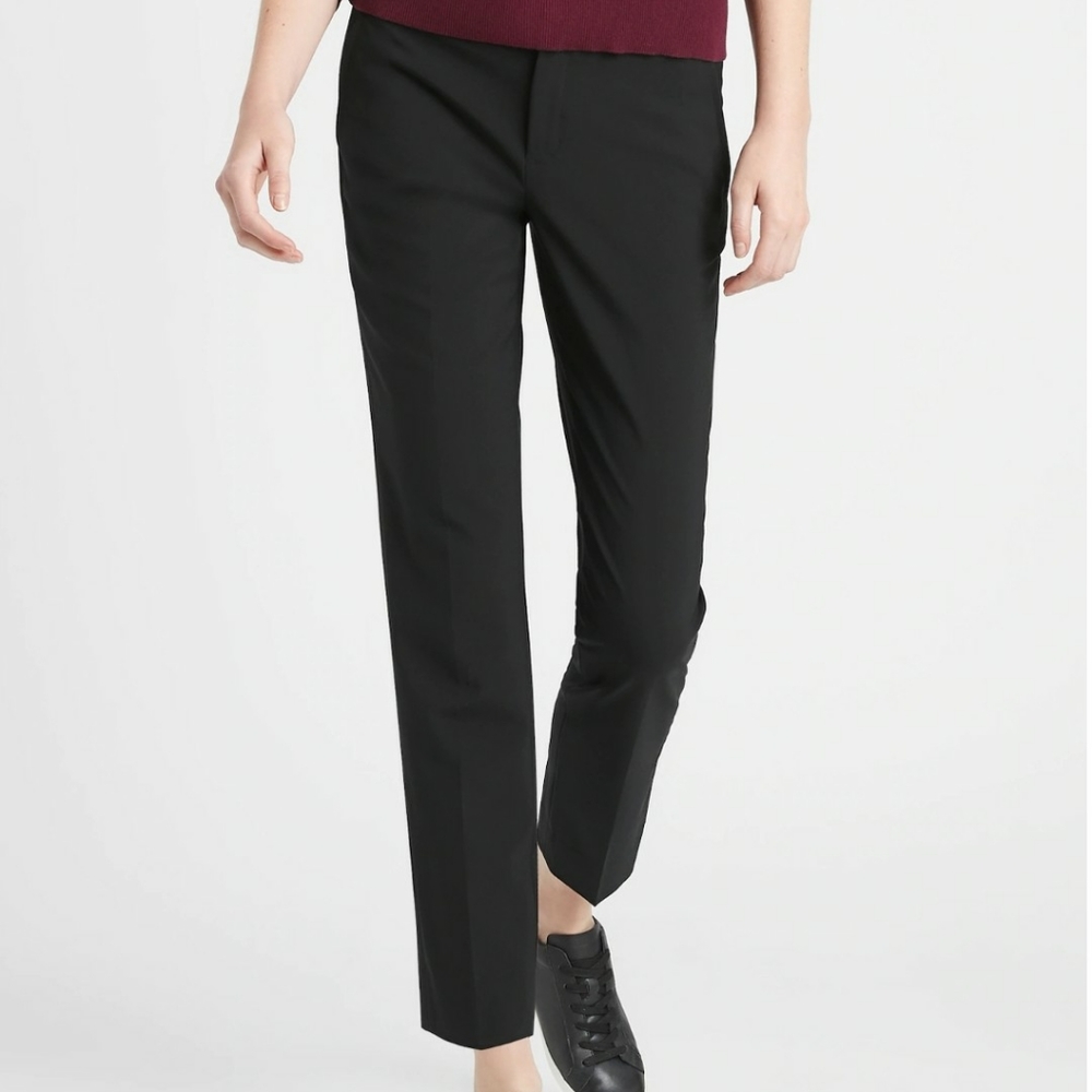 Petite Ryan Slim Straight-Fit Washable Italian Wool Pant - Picture 4 of 10